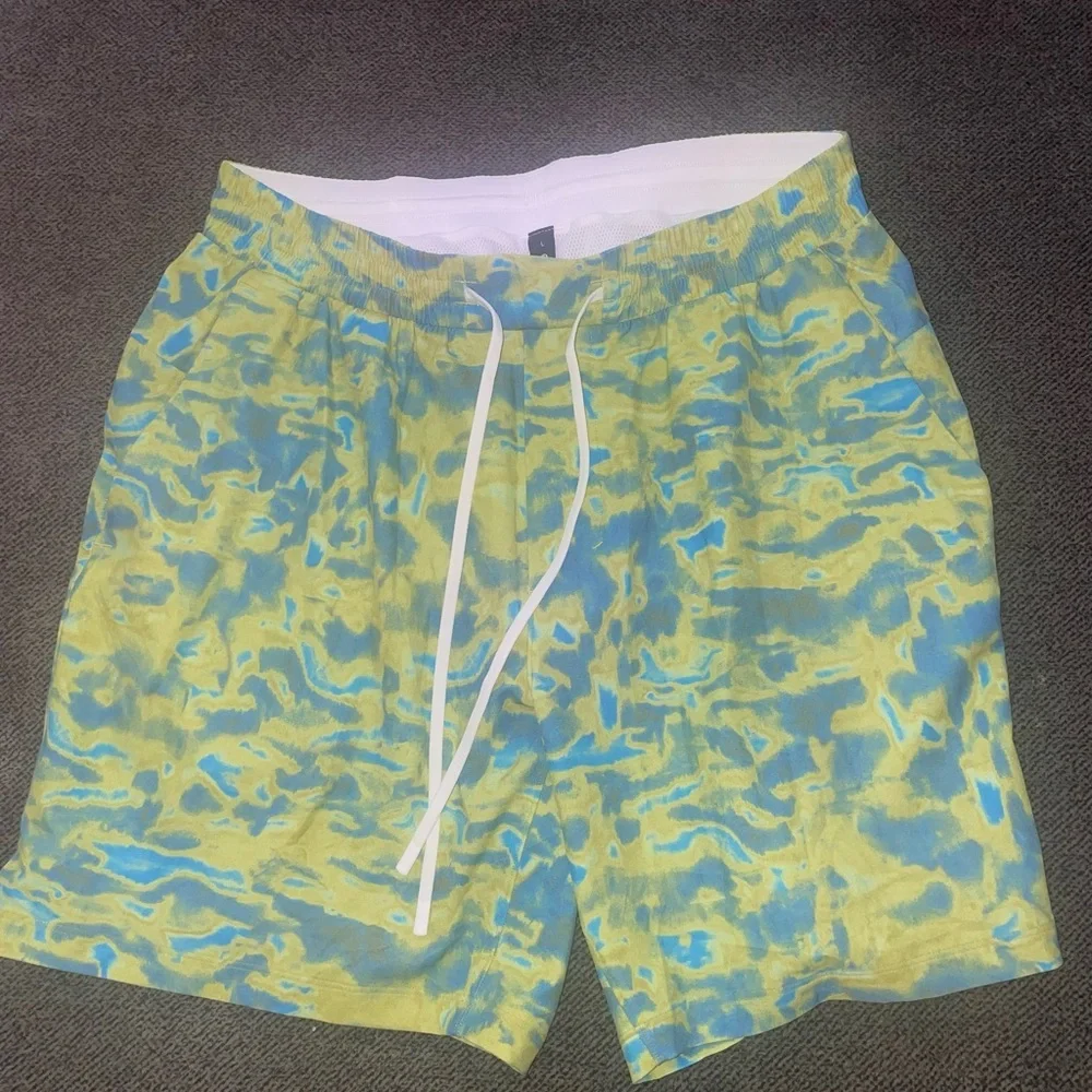 Lululemon Blue/Yellow Swim Shorts - Picture 1 of 2